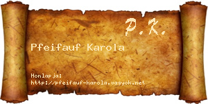Pfeifauf Karola névjegykártya